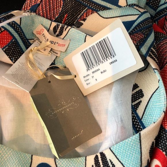 Paul & Joe Sister Guadalupe Drop Waist Geometric Print Short Shift Dress Small - Picture 10 of 13